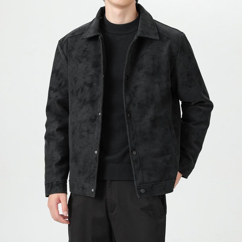 

Down jacket men s% white duck down winter new loose lapel leather jacket men s 4XL