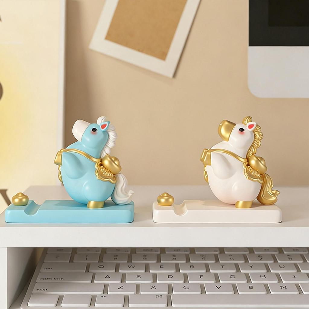 Horse Design Phone Stand Cute Cellphone Holder Wealth Blessing Decoration for Girls Women Home Vanity Office Desk New Year Gift