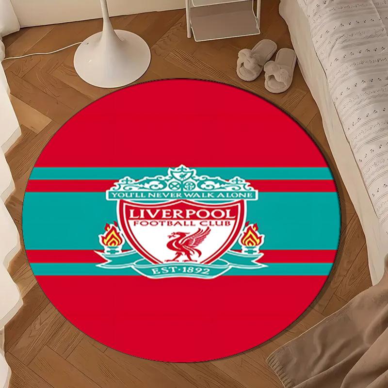 Club de Fútbol Liverpool Alfombrilla Redonda, Alfombra Circular Antideslizante Alfombra de Silla Para sala de estar, Dormitorio, felpudo decoración del hogar Regalo Regalos de Navidad