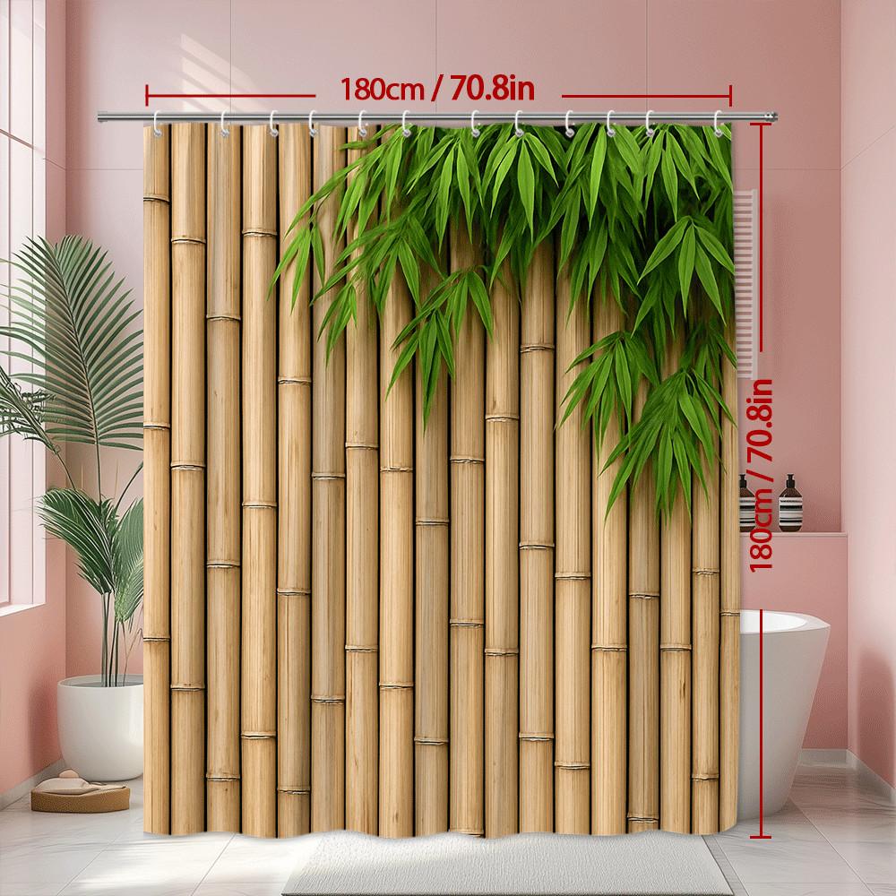 Bamboo Forest Shower Curtain Machine Washable All Season Waterproof Privacy Protection Natural Design Zen Elevate Your Space