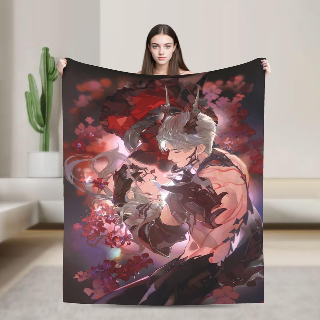 Love and Deepspace Rafayel Fuzzy Blanket Awesome Throw Blanket for Sofa Bedding Lounge 150*125cm Bedspread