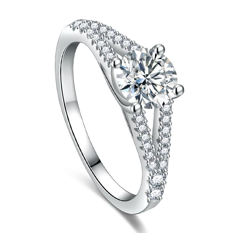 Lindon Classic Copper Alloy Zircon Ring Ladies Jewelry Wedding Promise Party Gift