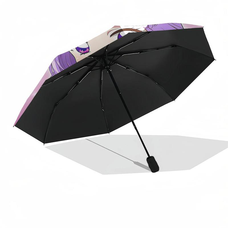 1pc Chibi Manga Girl Outdoor Umbrella - Automatic Opening/Closing, Portable 3-Fold Design with Iron Frame - Perfect Gift for Fans, Travelers, Daily Us