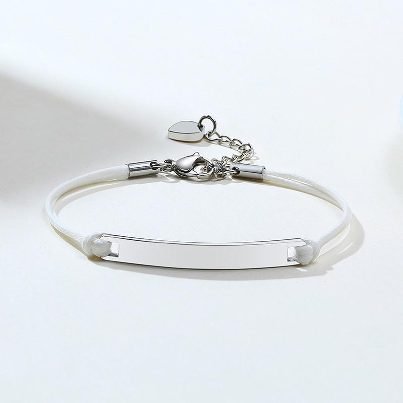 Elegant Personalized ID Bar Bracelets for Women 5mm Thin Stainless Steel Link Chain Custom Quotes BFF Bracelet Gift Jewelry