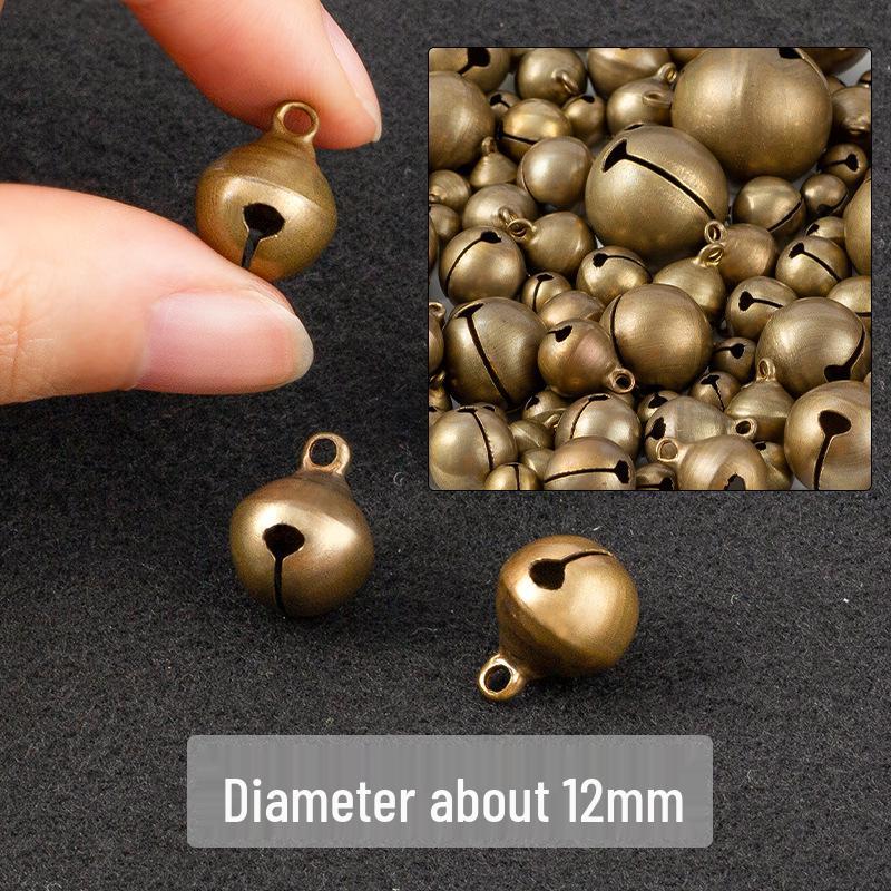 Antiker Bronze Messing Glocken Anhänger für DIY Zubehör - Kleine Weihnachts Kupferglocke