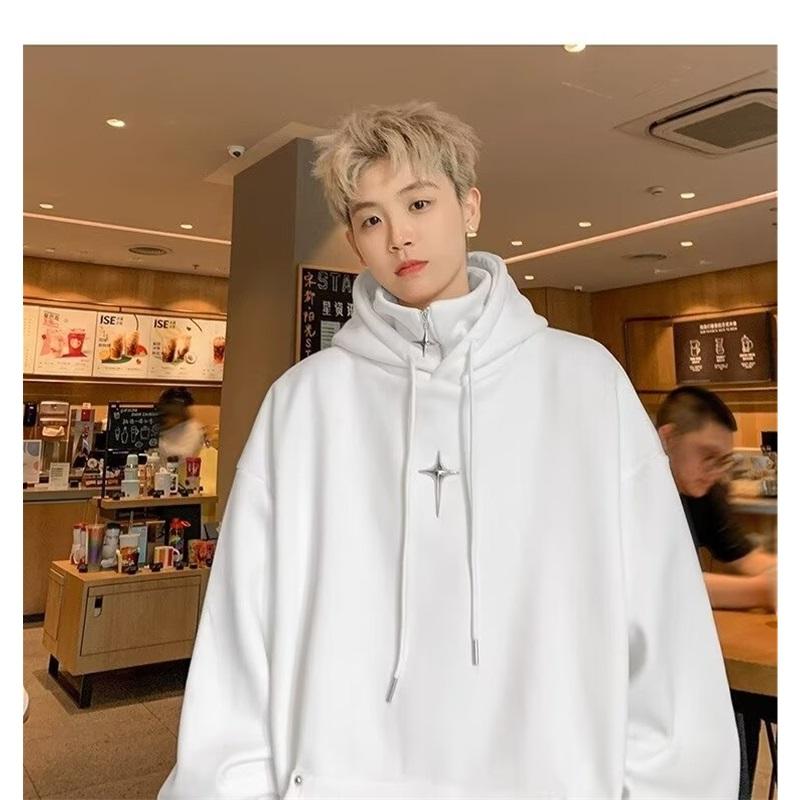 Fleece Lined Zip Up Hoodie Men's Oversized Warm Sweatshirt Winter Casual Jacket