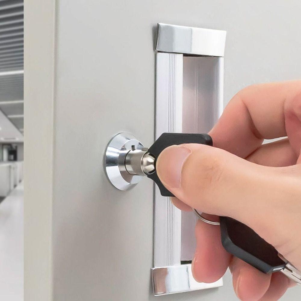 16-30mm Length Drawer Lock 2 Keys Included Locking Plate Cabinet Lock Metal Body Mechanical Tongue Distribution Box Lock