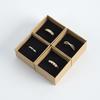 24pcs 4x4x3cm Ring Jewelry Kraft Box Brown Organizer Carton Cardboard Travel Jewelry Gift Packaging Box Case With Sponge Inside
