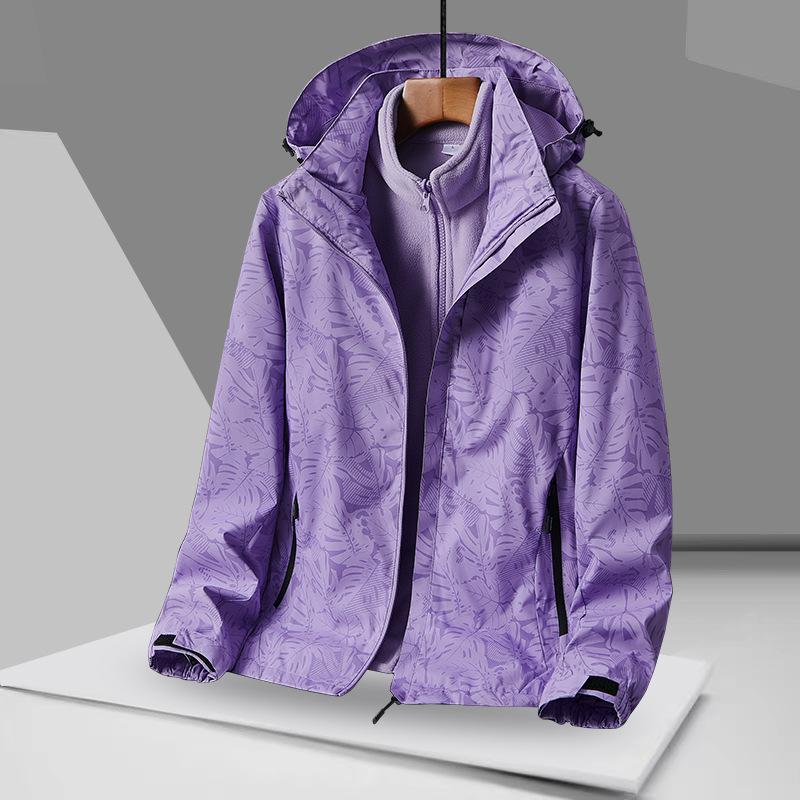 2023 autumn and winter new three-in-one removable sports outdoor jacket men's and women's autumn and winter camouflage two-piece set