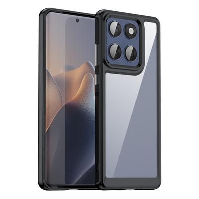 Pro Motorola Edge 60 5G Pouzdro na telefon WANLONFENG Série XC TPU Akrylový kryt s tvrzeným sklem (Velký otvor pro objektiv)