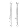 Simple Fashion S Stamp Silver Plated Pearl Long Tassel Earrings For Women Ear Chian Oorbellen Boucle D'oreille Pendientes