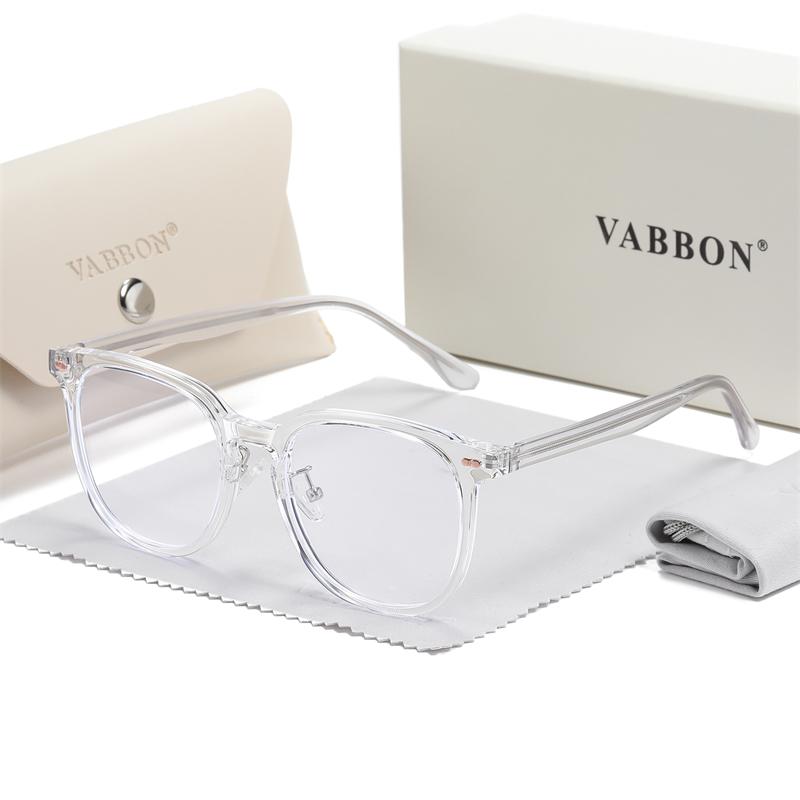 

VABBON Design Makeup Large Frame Anti-blue Glasses Men And Women The Same Black Frame Fashion Flat Lens FW0736 прозрачный