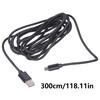 100/200/300cm USB Charging Cable for Game Controller Extension Power Cable Data Sync Cord Charging Wire Black