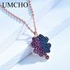 Umcho Double Color Clover Necklace 925 Sterling Silver Pendants Necklace For Women Anniversary Birthday Gift Fine Jewelry