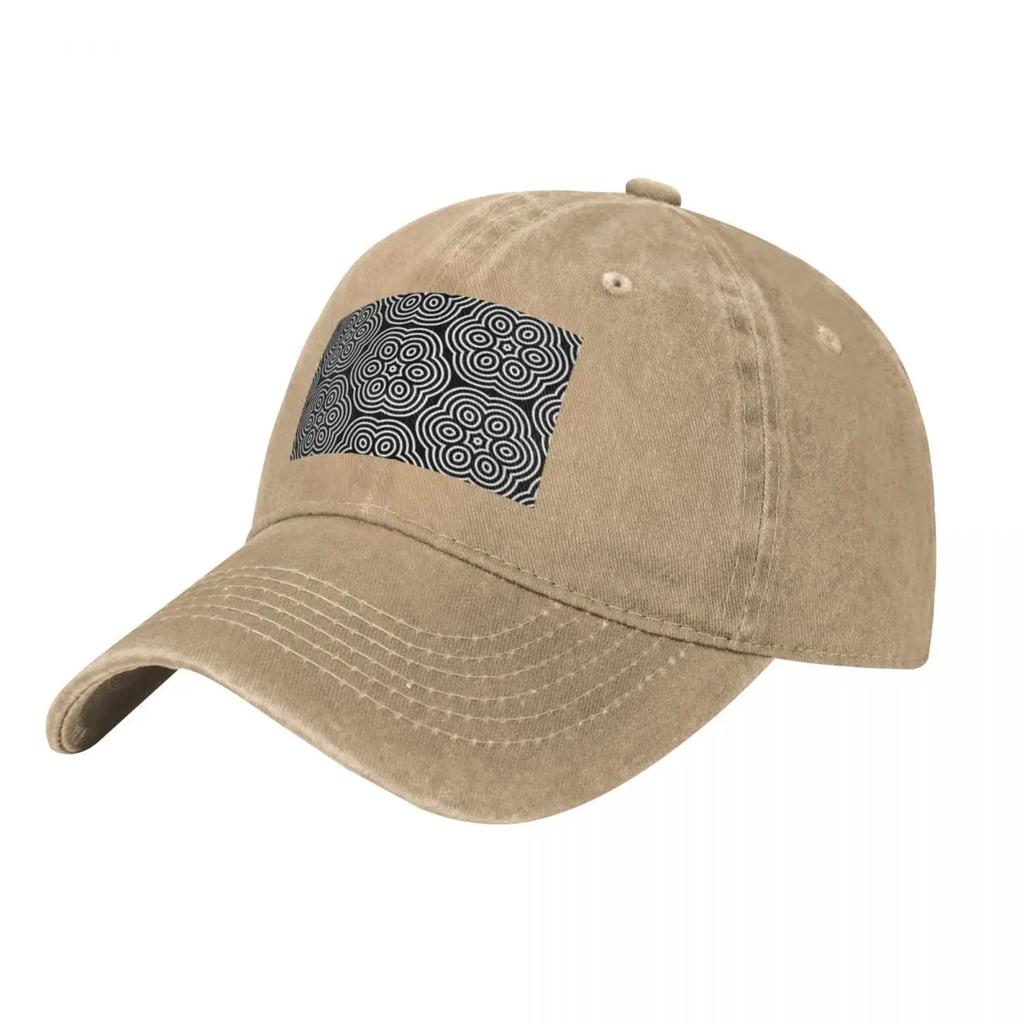 Geometic Seamless Pattern Baseball Caps Vintage Denim Washed Headwear Unisex Style Outdoor Running Hats