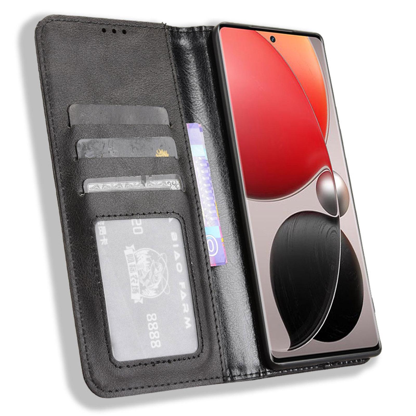 

For itel S25 Ultra Leather Case Wallet Stand Retro Texture Phone Cover Red