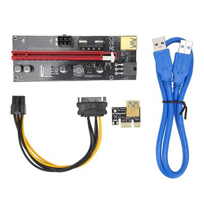 PCIE Riser 4 FP Capacitors 6P Interface Effective Protective Practical Adapter Card for Enhancing Power Supply