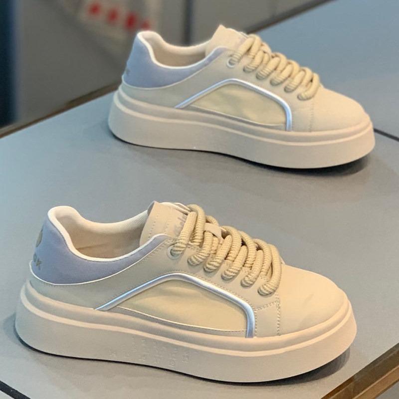 Men's Shoes, Autumn New Low-top Platform White Shoes Round Head Versatile Board Shoes Breathable Casual Shoes Ok