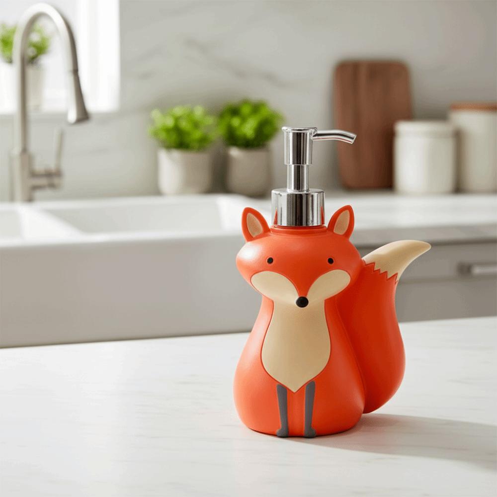 Cute Vixen Soap Dispenser Bottle Refillable Press Bottle Cartoon Hand Sanitizer Bottle Collectible Decorative