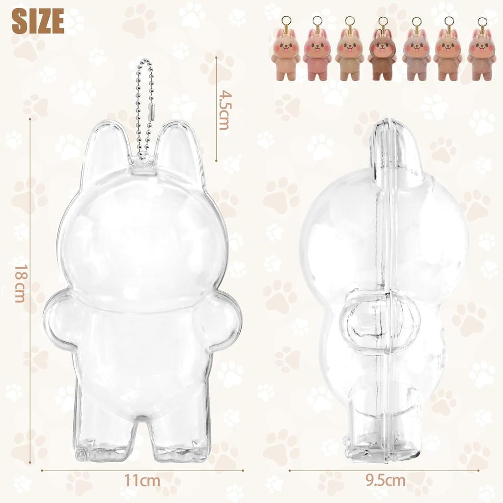 LABUBU Clear Case, Clear Cover, Fits LABUBU In Standing and Sitting Positions, Convenient Storage and Protection, Thin and Lightweight Acrylic