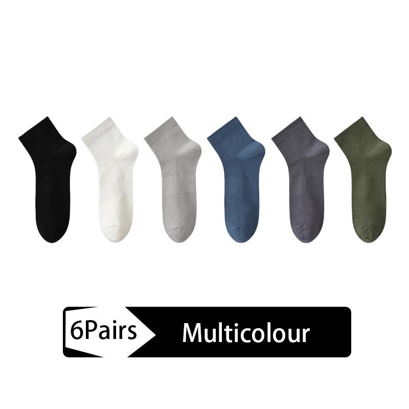 6Pairs High Quality Men's Mesh Socks Combed Cotton95% New Casual Breathable Socks Man Stripe Male Sock EU39-45