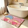 Kawaii L-Little Twin-Stars Carpet Bathroom Anti-slip Mat Door Mat Home Decoration Mat Entrance Door Mat Scratch-resistant Mat