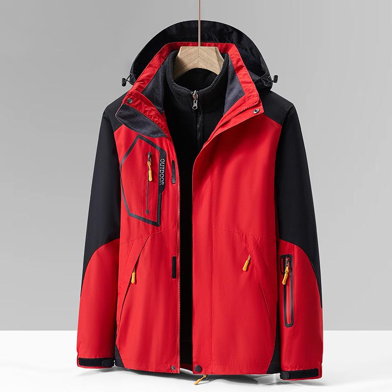 Unisex 3-in-1 Outdoor Climbing Suit for Tibet: Waterproof, Windproof Jacket with Removable Fleece Liner