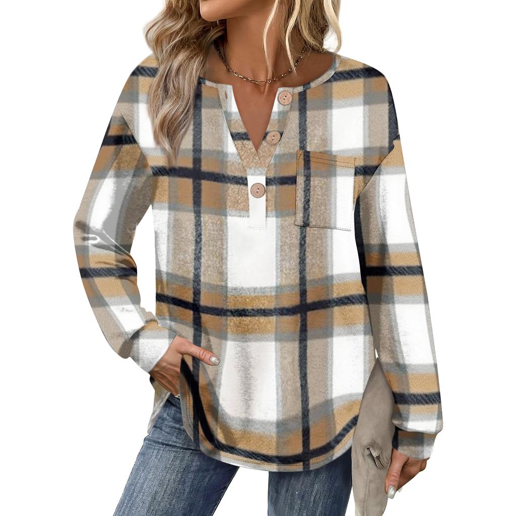 Women's Retro Printed Fashionable Long-sleeved Top