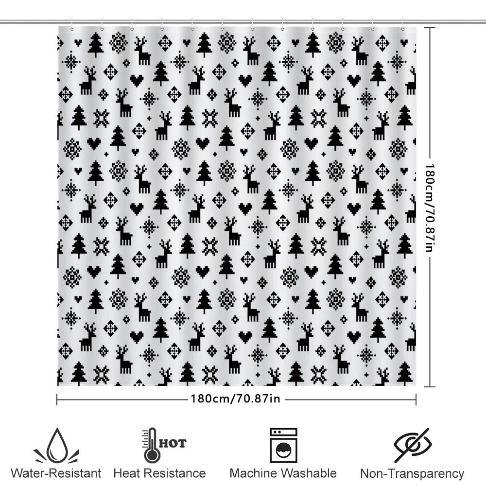 Botanical Shower Curtain Forest Trees Pattern Waterproof Fabric Bathroom Decor Vintage Nature Theme Home Accent
