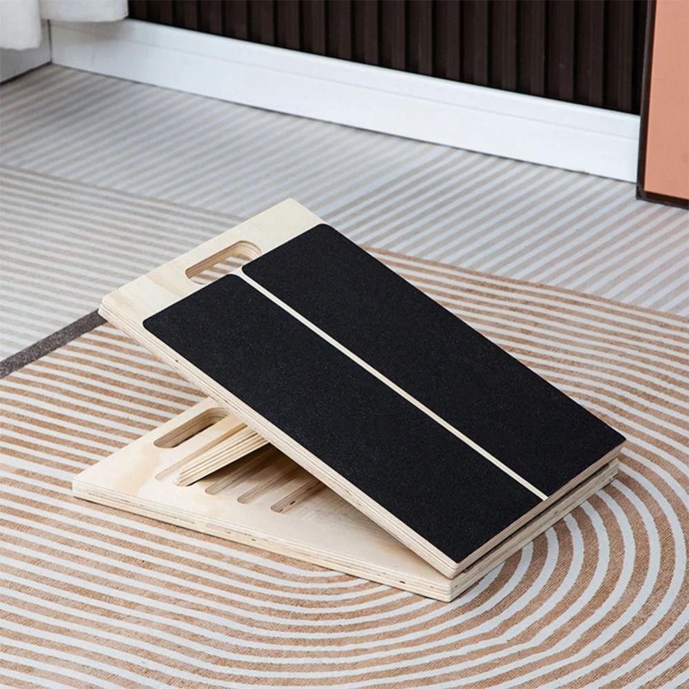 Folding Balancing Fitness Pedal Portable Wooden Slant Board  Strength Training