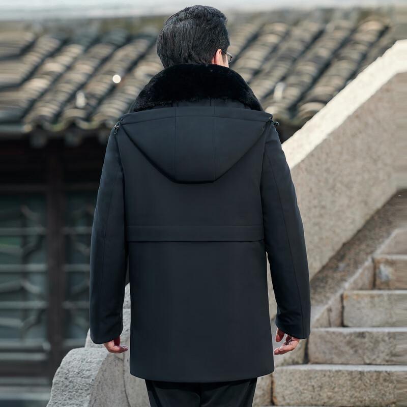 YUZHAOLIN Men's Detachable Fur Collar Winter Parka