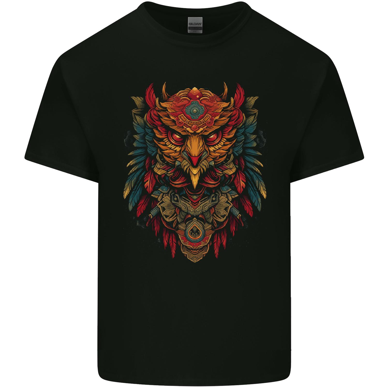 Tribal Spirit Owl Mens Light Cotton T-Shirt Mens Womens Tees Top S