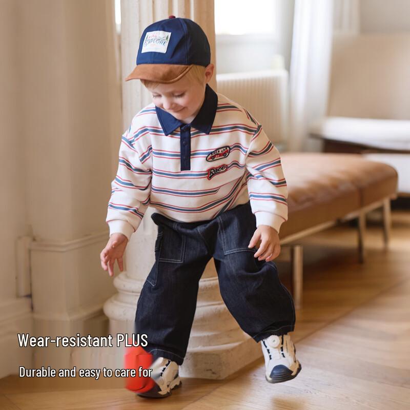 DAVE & BELLA Boys' Casual Denim Cargo Pants