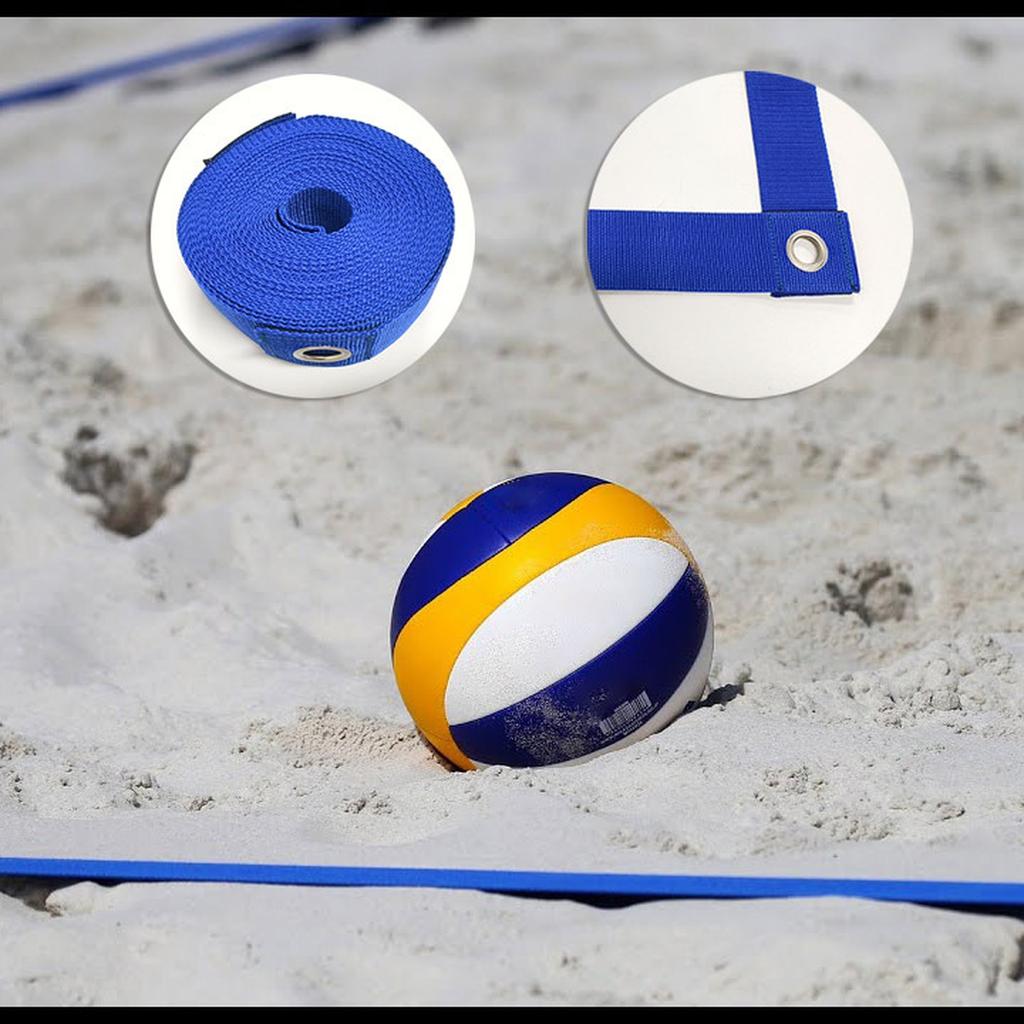 Lajny pro plážový volejbalové hřiště Hranice a koncová čára plážového volejbalového hřiště 16m X 8m Oficiální rozměry hřiště pro plážový volejbal Sada lajn pro hřiště na písečný volejbal