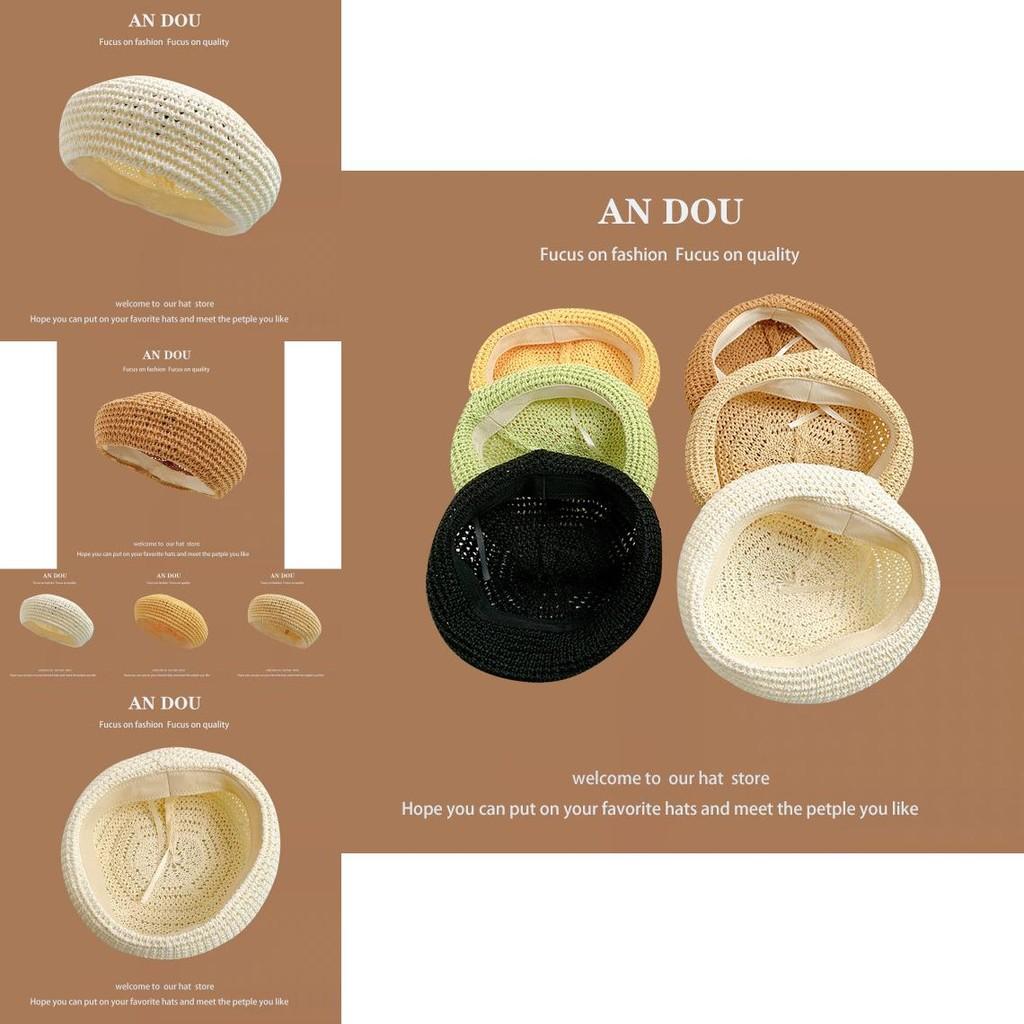 Breathable Handcrafted Paper Straw Beret Hat Large Brim Fashionable Summer Styles