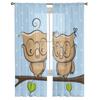 Owl On Branch Tulle Curtains For Living Room Bedroom Window Sheer Curtains Kitchen Balcony Voile Curtains