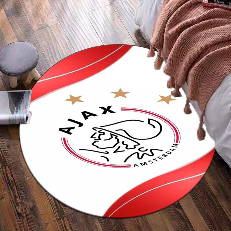 AFC Ajax Emblem Design Round Rug for Livingroom,Bedroom, Palyroom, Chair Rug, Area Rug, Circle Carpet, Large Size Fan Christmas Gift