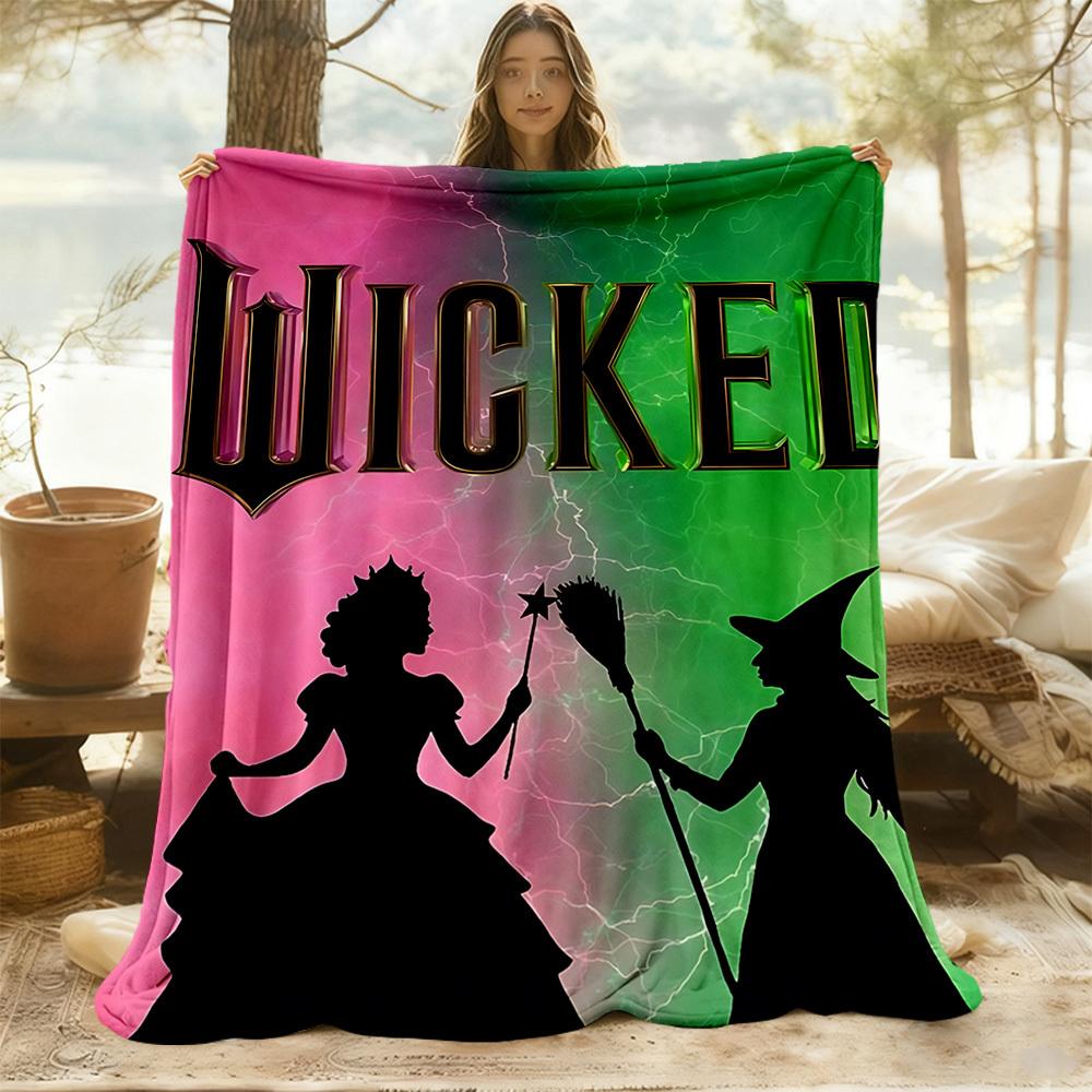 1pc Wicked Outdoor Blanket Lightweight Flannel, Soft & Warm, All-Season Use for Sofa, Outdoor, Camping, Living Room, Office115