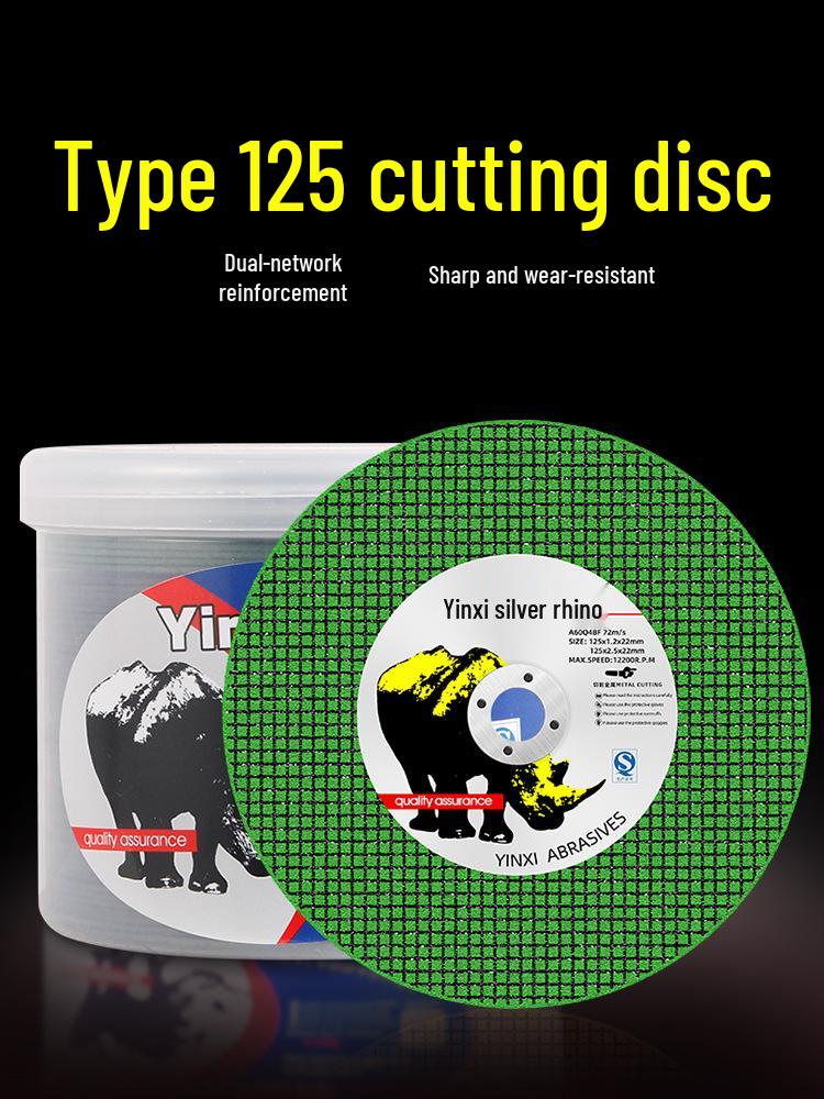 Silver Rhino 125 Ultra-Thin Stainless Steel Angle Grinder Cutting Disc - Double Mesh Metal Grinding Wheel