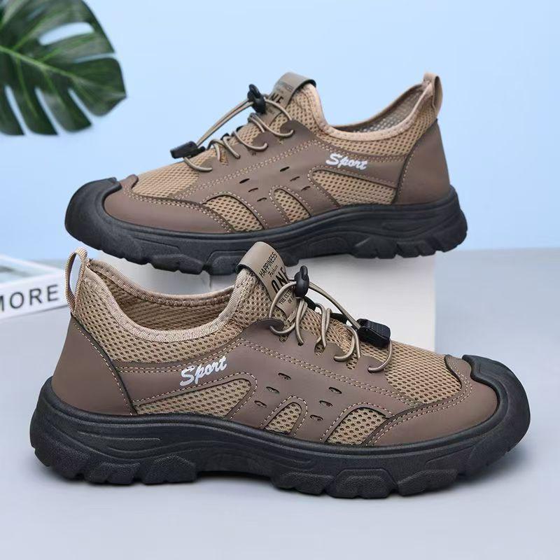 Men's Summer Breathable Mesh Shoes, Soft Sole, Non-slip, Comfortable Hiking and Casual Sports Shoes.