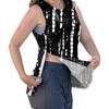 Women Shoulder Surgery Shirt Sleeveless Top with Tear Away Snap Closure and Cuff Design Floral Print Medical Recovery Apparel