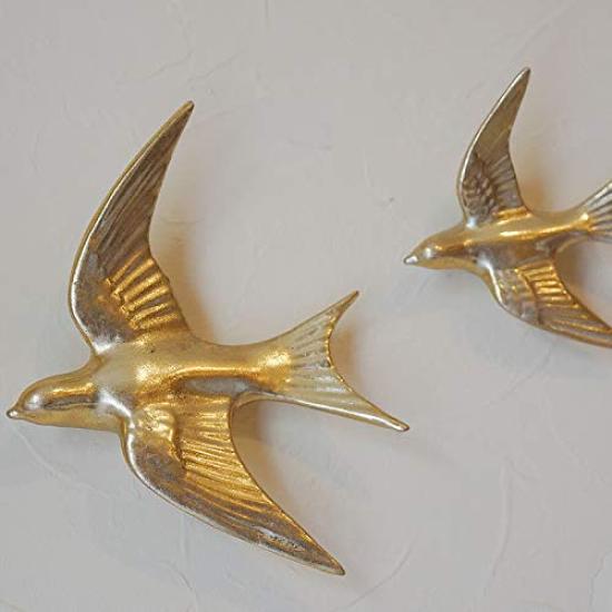 Wall Decor Birds, Small & Large Sizes, Set of 2 (Gold)