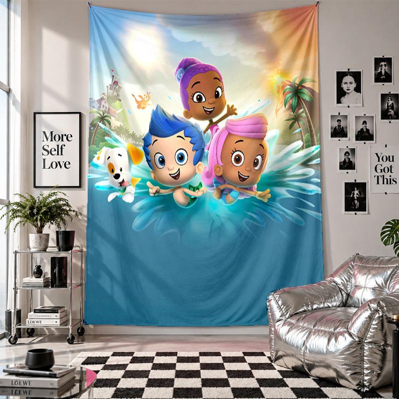 Wall TapestryBubble Guppy Art Hanging Cloth Decorative Background Cover for Room Decoration