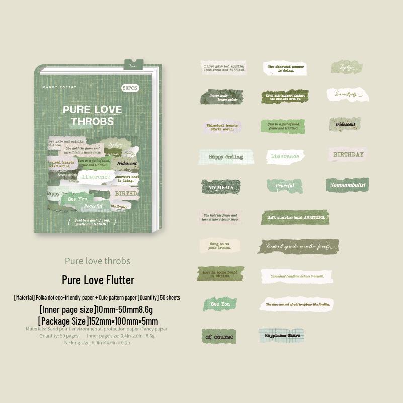 

Sugar Poetry Heartfelt Series: Double Pack Sticker Collection - 50 Small Collage Strips.