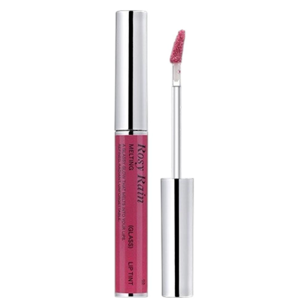 SISTER ANN Melting Glass Lip Tint 03 Rosy Rain - High-Shine Glow Tint with Moisturizing Oil Base & Romantic Dried Rose Mauve Color