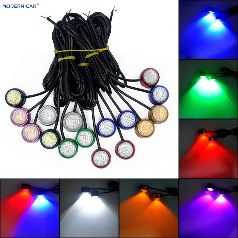 

LED Eagle Eye Adhesive Daytime Running, License Plate & Reversing Brake Light with 12SMD for Car & Motorcycle. Yellow