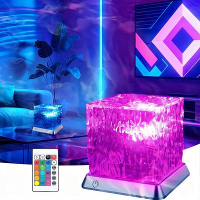 LETOUR Ocean Light, Room Aurora Lamp [16 Colors, Color and Dimming, Touch Control + Remote Control], Projector Light, Dynamic Rotating Water Ripple Ni