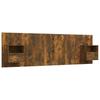 Bed Headboard with Nightstands Smoked Oak Wood Based Material