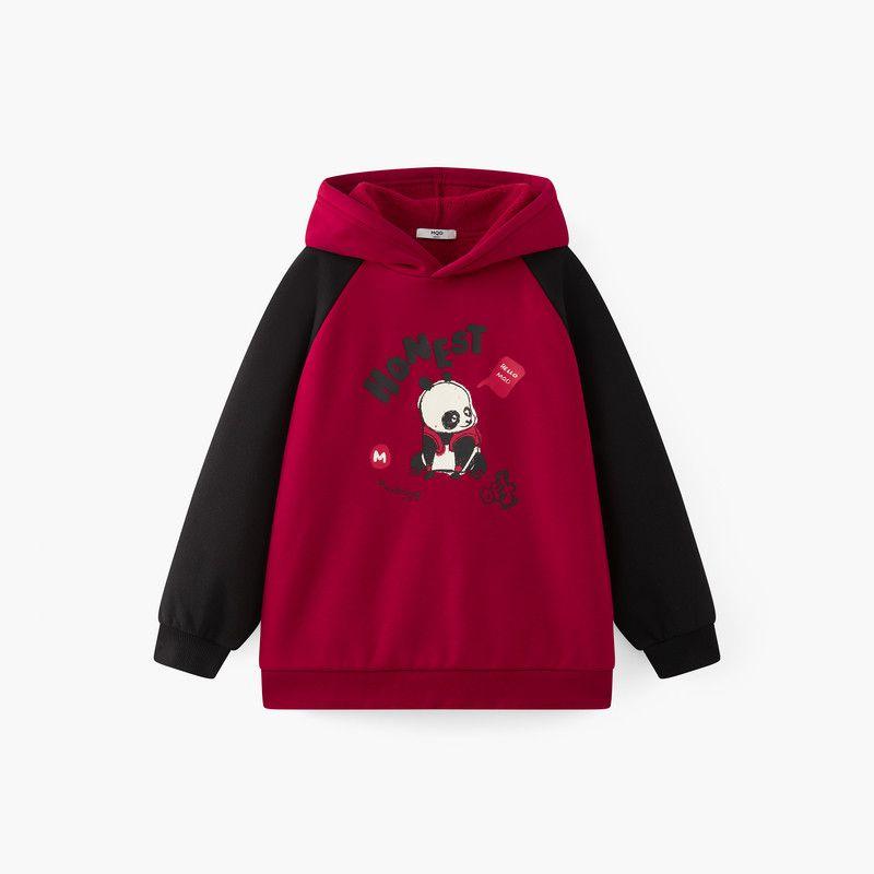 [New Year Series] Mqd Children s Clothing Children s Warm Fleece Sweatshirt 25 Winter New Style Red New Year Outfit for Boys and Girls China Red 110