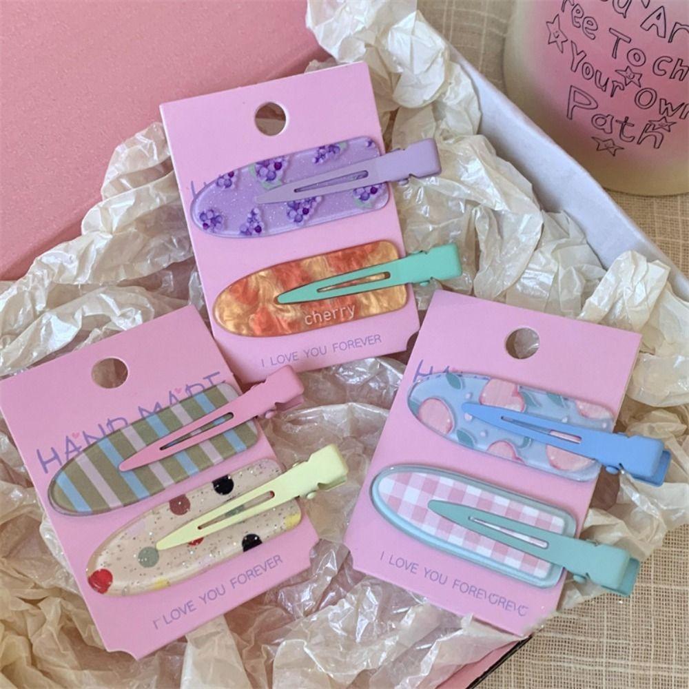 Geometry Fruit Hairpin Duckbill Clip Makeup Hair Clip Simple Traceless Hairpin  Daily